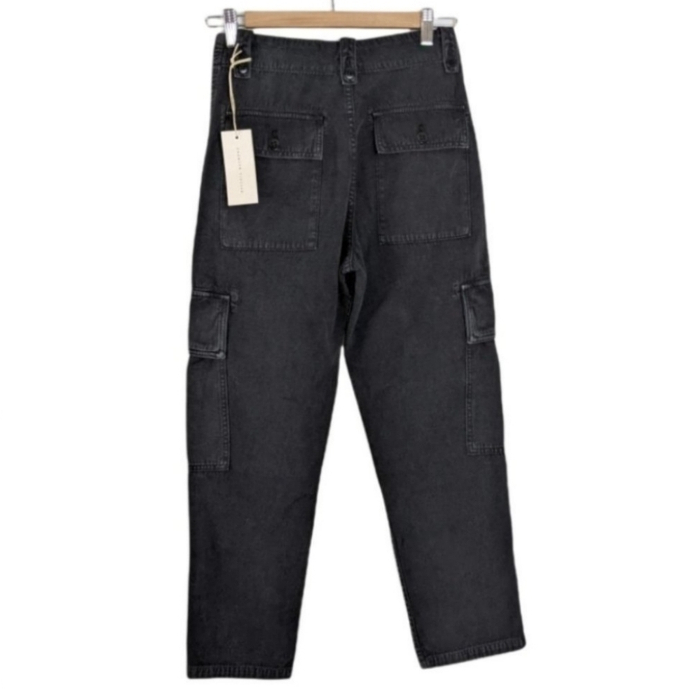 COH Zadie High Rise Surplus Cargo Linen Blend Pants in  Washed Black sz 23 NWT - Picture 3 of 15
